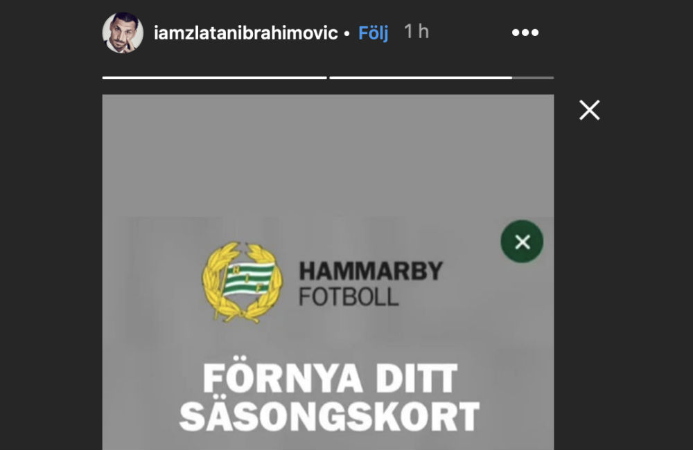 Zlatan gör Hammarby-reklam – uppmanar till årskortsköp