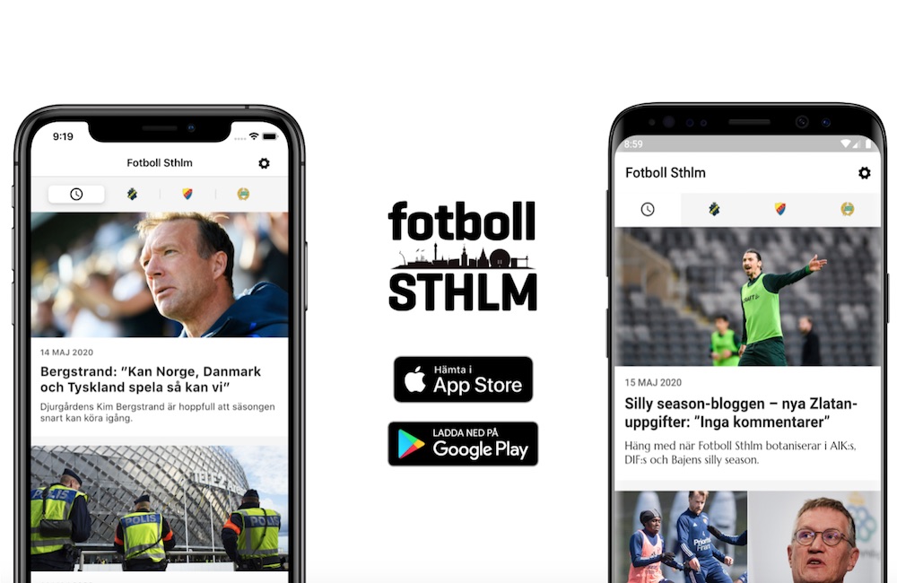 Problem med Fotboll Sthlms app – vi jobbar på att lösa det